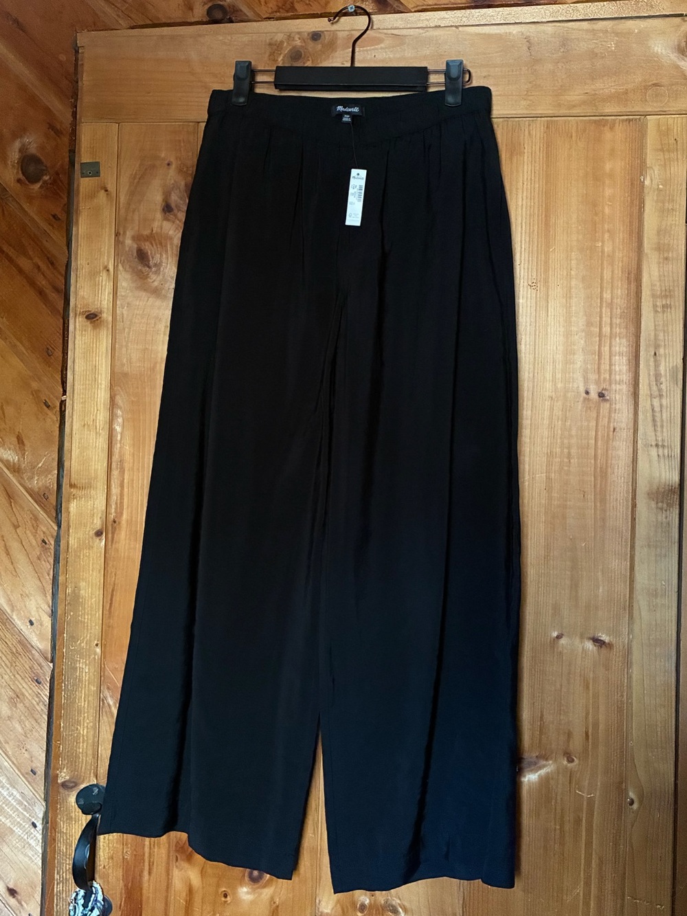Madewell Pull-on Wide-Leg Pants - Black - Petite XS - NWT
